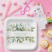 Weddenschap Greenery Eucalyptus Waterverf personal Papieren Bordje (Feest)