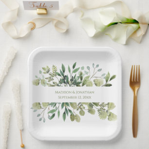 Weddenschap Greenery Eucalyptus Waterverf personal Papieren Bordje