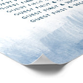 Weddenschap grijs blauw abstract tafelplan poster (Hoek)