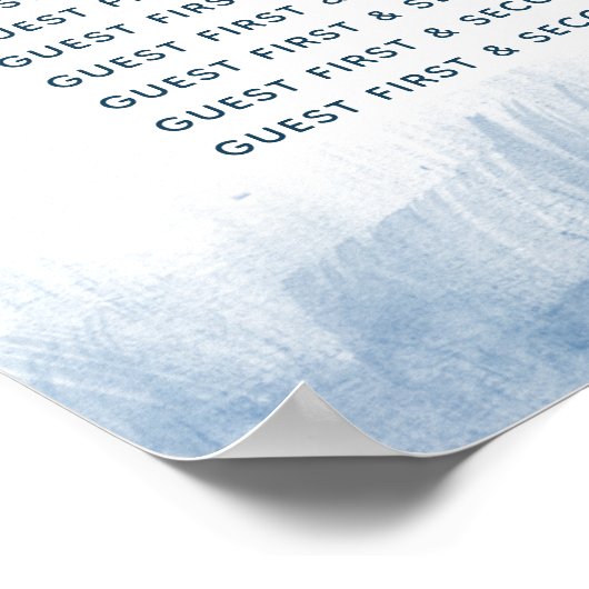 Weddenschap grijs blauw abstract tafelplan poster (Hoek)