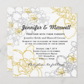 Weddenschap Grijs en Gele Bloemen Kaart (Voorkant / Achterkant)