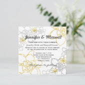 Weddenschap Grijs en Gele Bloemen Kaart (Staand voorkant)