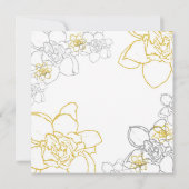 Weddenschap Grijs en Gele Bloemen Kaart (Achterkant)