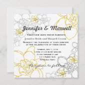 Weddenschap Grijs en Gele Bloemen Kaart (Voorkant)