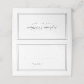 Weddenschap Grijs en Wit Eenvoudig Modern Trendy E Plaatskaartje (Buitenkant ongevouwen)