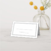 Weddenschap Grijs en Wit Eenvoudig Modern Trendy E Plaatskaartje (Voorkant)