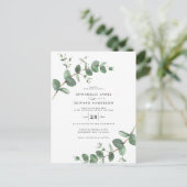 Weddenschap groen Eucalyptus botanische modern Inv Briefkaart (Staand voorkant)