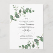 Weddenschap groen Eucalyptus botanische modern Inv Briefkaart (Voorkant)