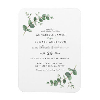 Weddenschap groen Eucalyptus botanische modern Inv Magneet