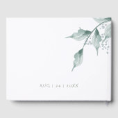 Weddenschap | Groene botanische grijze Jade Gastenboek (Achterkant)