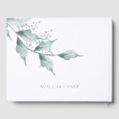 Weddenschap | Groene botanische grijze Jade Gastenboek (Achterkant)