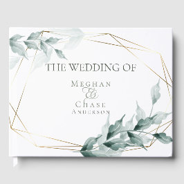 Weddenschap | Groene botanische grijze Jade Gastenboek