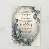 Weddenschap Groene Paarse bladeren Lijst Golden El Kaart (Voorkant / Achterkant)