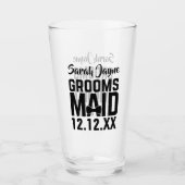 Weddenschap Groomsmaid Glass Tumbler (Voorkant)