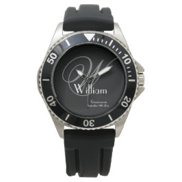 Weddenschap Groomsman Gift Cool Monogram Klassieke Horloge