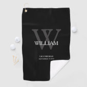 Weddenschap Groomsman Gift Elegant Monogram Cool B Golfhanddoek (Insitu)