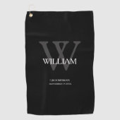 Weddenschap Groomsman Gift Elegant Monogram Cool B Golfhanddoek (Voorkant)