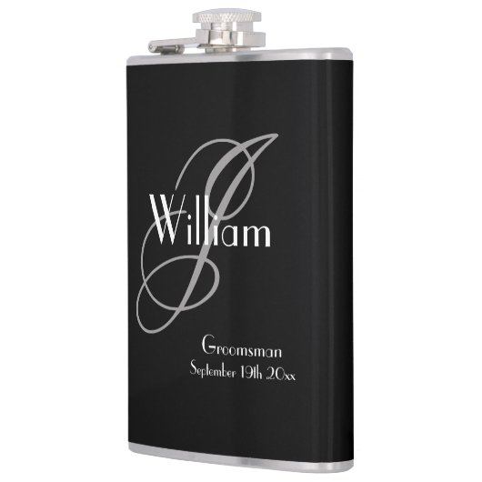 Weddenschap Groomsman Gift Elegant Monogram Cool B Heupfles (Links)