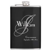 Weddenschap Groomsman Gift Elegant Monogram Cool B Heupfles (Voorkant)