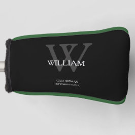 Weddenschap Groomsman Gift Modern Monogram Cool Bl Golfheadcover
