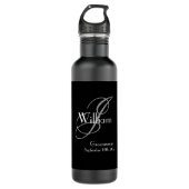 Weddenschap Groomsman Gift Modern Monogram Cool Bl Waterfles (Voorkant)