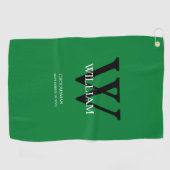Weddenschap Groomsman Gift Modern Monogram Cool Gr Golfhanddoek (Horizontaal)