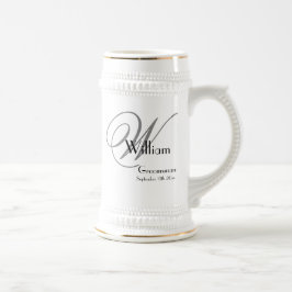 Weddenschap Groomsman Gift Modern Monogram Naam Co Bierpul