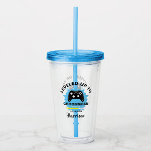 Weddenschap Groomsman heeft gamer opgewaardeerd Acryl Drinkbeker