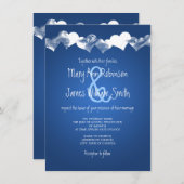 Weddenschap Grunge Hearts Blue Kaart (Voorkant / Achterkant)