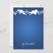 Weddenschap Grunge Hearts Blue Kaart (Achterkant)