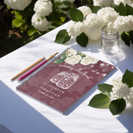 Weddenschap Guestbook ason Jar Hydrangea String Li Notitieboek