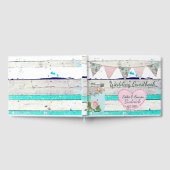 Weddenschap Guestbook Blauwgroen Rustic Wood Shabb Gastenboek (Volledig)