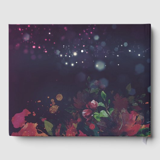 Weddenschap Guestbook Burgundy Red Floral String L Gastenboek (Achterkant)