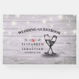 Weddenschap Guestbook Champagne Glasses Hood Licht Gastenboek