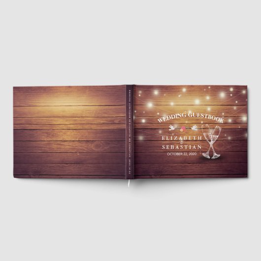 Weddenschap Guestbook Champagne Glasses Hood Licht Gastenboek (Volledig)