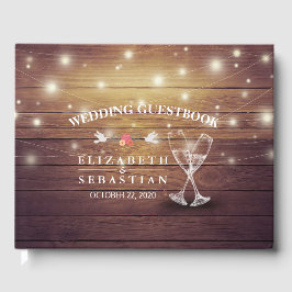 Weddenschap Guestbook Champagne Glasses Hood Licht Gastenboek