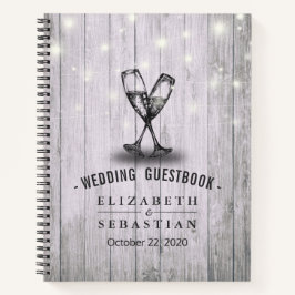 Weddenschap Guestbook Champagne Glasses Hood Licht Notitieboek