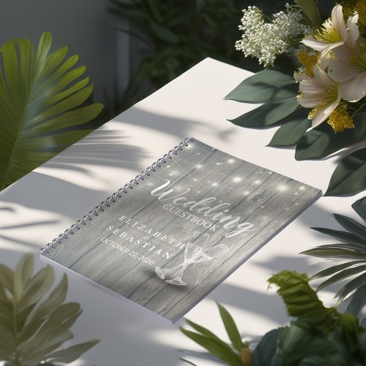 Weddenschap Guestbook Champagne Glasses Hood Licht Notitieboek