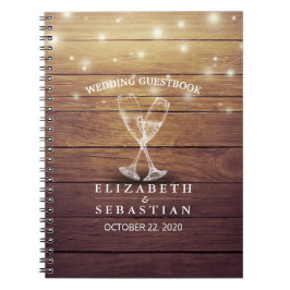 Weddenschap Guestbook Champagne Glasses Hood Licht Notitieboek