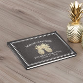 Weddenschap Guestbook Chic Black Gold Pineapple Co Gastenboek