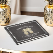 Weddenschap Guestbook Chic Black Gold Pineapple Co Gastenboek