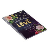 Weddenschap Guestbook Chic Floral Paars Sparkle Li Notitieboek (Rechterzijde)