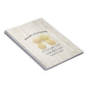 Weddenschap Guestbook Chic Gold Pineapples Rustisc Notitieboek (Rechterzijde)