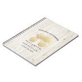 Weddenschap Guestbook Chic Gold Pineapples Rustisc Notitieboek (Linkerzijde)