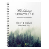 Weddenschap Guestbook - Elegant Pine Tree Forest Notitieboek (Voorkant)