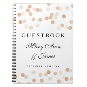 Weddenschap Guestbook Faux Copper Foil Glitter Lig Notitieboek