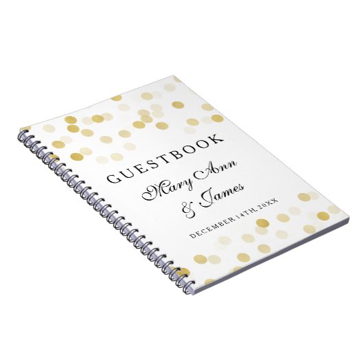 Weddenschap Guestbook Faux Gold Foil Glitter Light Notitieboek (Rechterzijde)