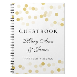 Weddenschap Guestbook Faux Gold Foil Glitter Light Notitieboek