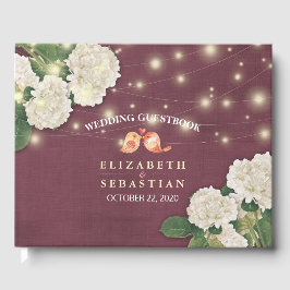 Weddenschap Guestbook Hydrangea String Lights Burg Gastenboek