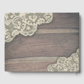 Weddenschap Guestbook Lace Sunflower Rustic Wood L Gastenboek (Achterkant)